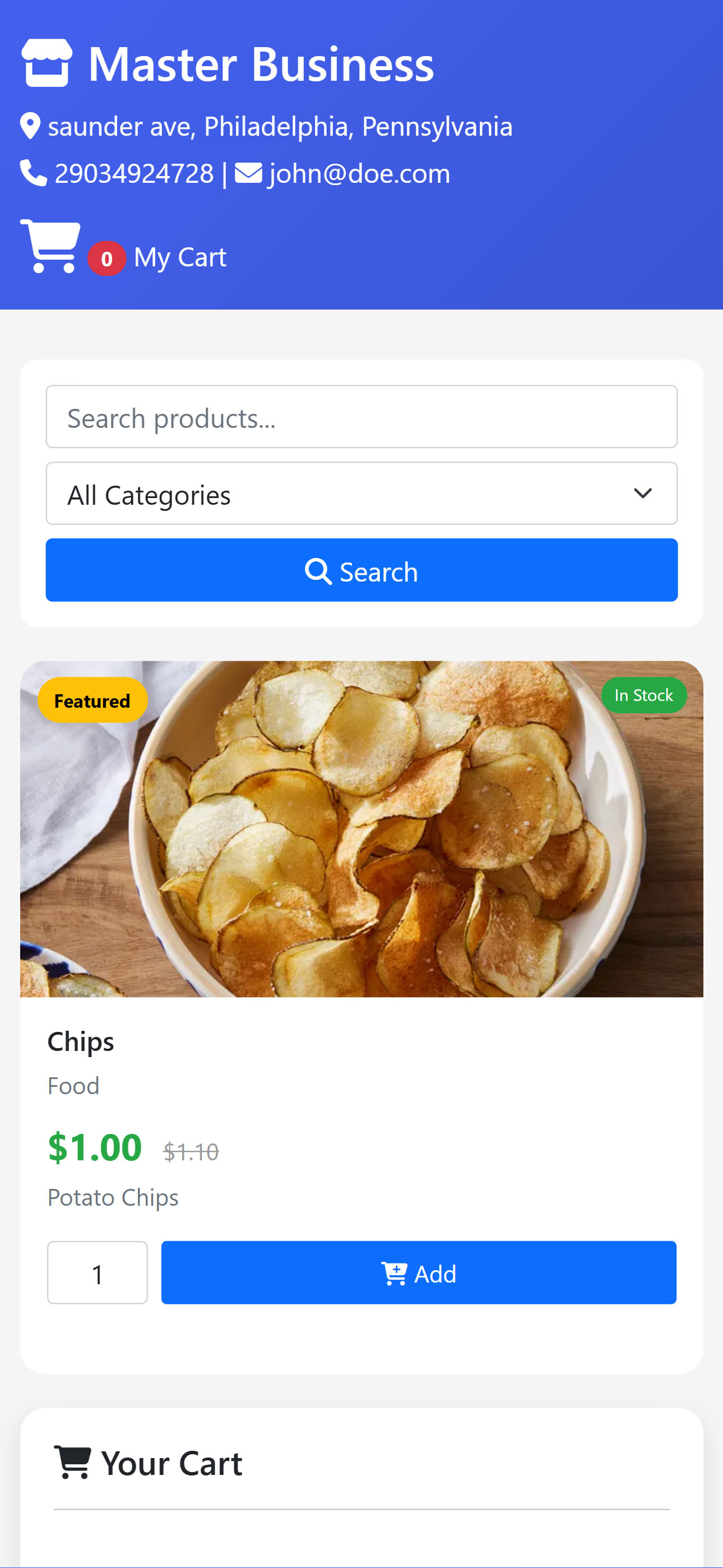 Customer Cart