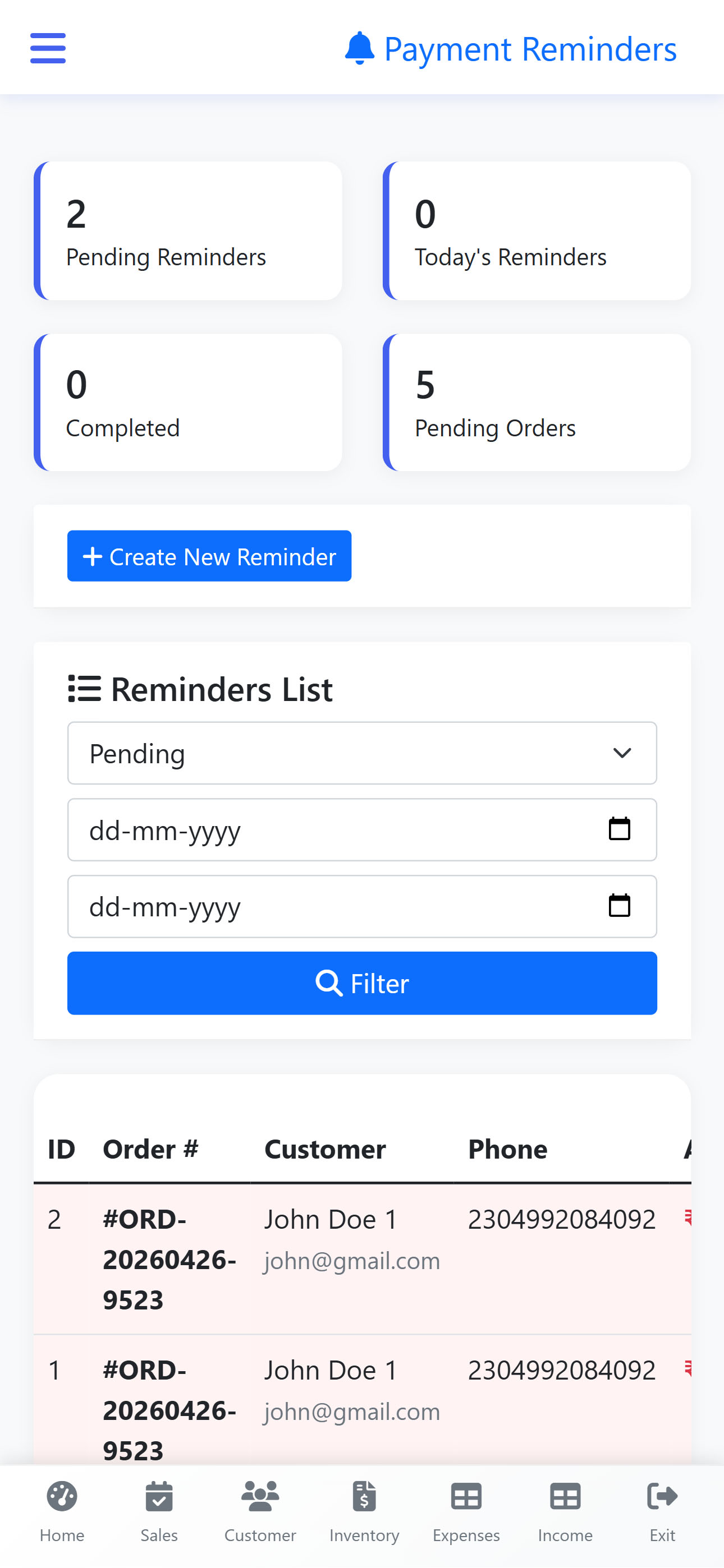 Payment Reminder
